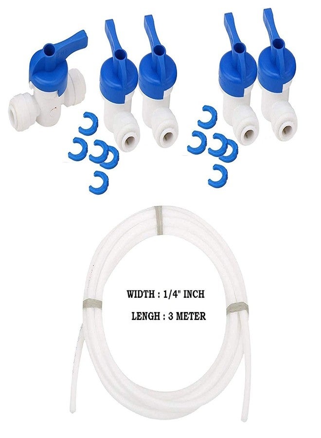 AQUALIQUID RO Both Side 1/4" Push Fit OD Tube Ball Valve Quick Connect Fitting for RO Water System- 5 Pcs - Image 2